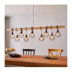 Eglo 44077 - Luster TOWNSHEND na sajli 9xE27/60W/230V