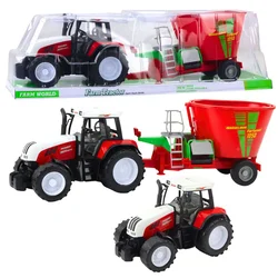 shumee Kmetijski traktor s prikolico za krmo, rdeč 60 cm