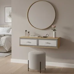 Hanah Home komoda Tuna 120, 120 cm, hrast Sapphire / bela / srebrna
