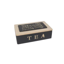 Sigma Drvena kutija za čaj 6-DEL (TEA, CRNA) MV25-08