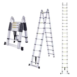 MXM 2v1 teleskopske lestve s pregibom - 8 m, aluminijaste