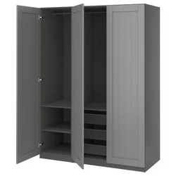 PAX / GULLABERG Kombinacija garderobera, tamnosiva/tamnosiva, 150x60x201 cm