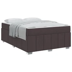 Vidaxl Konstrukcija postelje Temno rjava 140 x 200 cm blago