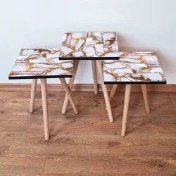 Hanah Home Set klub stočića 3Shp93, 3 komada, Šarena