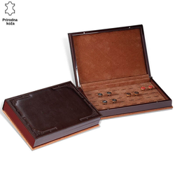 Princ Leather Kutija za manžetne, Braon