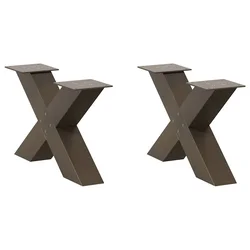 Noge za klub stolić u obliku slova X, 2 kom, prirodni čelik, 50 x (30-31) cm, čelik