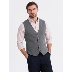Ombre Fitted elegant mens structured knit vest - graphite