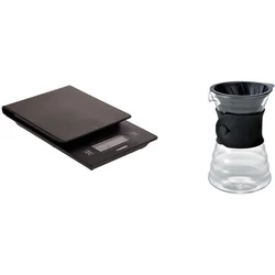 Hario VSTN-2000B črna kuhinjska tehtnica + V60 dekanter 700ml