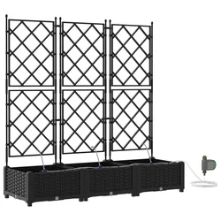 Vrtna saksija 3 pcs Crna 120 x 40 x 126 cm Plastika