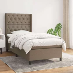 Greatstore Box spring postelja z vzmetnico taupe 80x200 cm blago