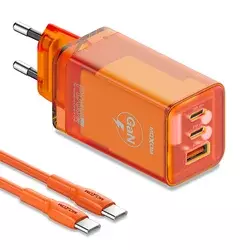 Moxom Kućni punjač LX-HC824 65W PD Type C na Type C, Narandžasti