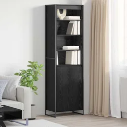 Visoki ormari Crni hrast 60 x 36 x 200 cm Konstruirano drvo