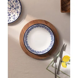 Madame Coco Desertni tanjir Reve Bleu, 19cm, Belo - plavi