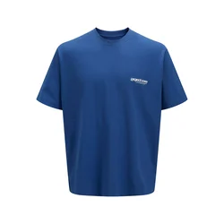 JACK & JONES Majica JCOUNION temno modra/bela