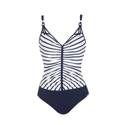 SUNFLAIR Enodelne kopalke temno modra/bela