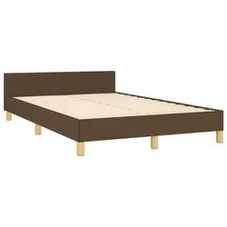 Vidaxl Posteljni okvir brez vzmetnice temno rjava 120x190 cm blago