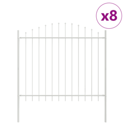 Vrtna Ograda 8 pcs Bijelo 170 x 165 cm Čelik s prahom premazan