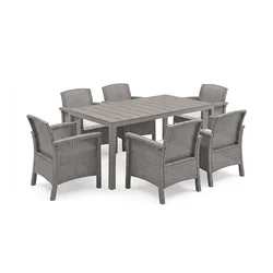Set vrtnega pohištva Meda 6+1 cappuccino