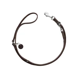 Hunter nastavljiv povodec za pse Aalborg 13 mm/200 cm, usnje temnorjava