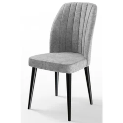 Hanah Home set trpezarijskih stolica Etra 4 kom, siva tkanina Jerry, crne drvene noge