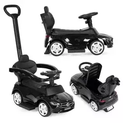 ECO TOYS Guralica Mercedes C CLASS sa interaktivnim volanom i ručkom, crna
