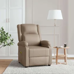 Masažna fotelja od umjetne kože boja cappuccina