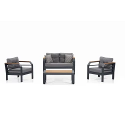 Lessentiel Maison Baštenska garnitura 67x137x77cm Sivo-Crna