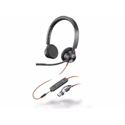 HP - Poly Blackwire 3325 Stereo Microsoft Teams Certified USB-C Headset +3.5mm Plug +USB-C/A Adapter (8X2