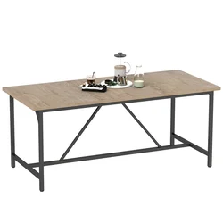 HOMCOM HOMCOM Jedilna miza, iverna plošča 180D x 80Š x 75,5V cm, naravni les, (5000242594)