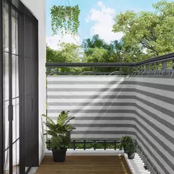 Balcony ekran Svijetlo siva i bijela. 120 x 300 cm