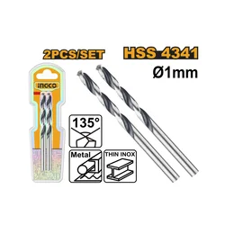 Svrdlo HSS 1mm - 2kom set DBT1200014 INGCO DIN 338