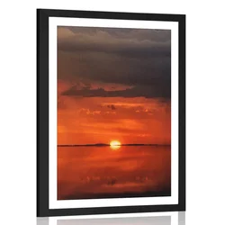 Plakat s paspartujem samotna barčica - 60x90 black