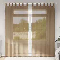 Voile zavjese s petljama 2 kom svijetlosmeđe 140x225 cm