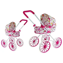 Otroški voziček za punčke Deep Retro z velikimi cvetličnimi kolesi