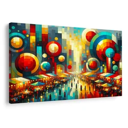 Slika pisano mesto v krogih - 40x30