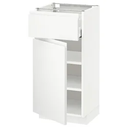 METOD / MAXIMERA Podni element s fiokom/vratima, bela/Voxtorp matirano bela, 40x37 cm
