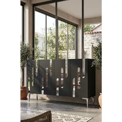Hanah Home komoda Ece 120, 120 cm, antracit / srebrna