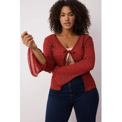 Trendyol Curve Ženska bluza Tbbaw26Af00032, Bordo