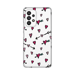 Silikonska maska za Samsung A536B Galaxy A53 5G Hearts Pattern Print Skin providna