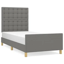 Vidaxl Posteljni okvir brez vzmetnice temno siv 100x200 cm blago