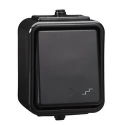 Schneider Electric Schneider Cedar črna - stopniščno stikalo IP44 WNt-600C05