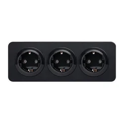 Aigostar - Kućna utičnica sa okvirom 3Z SCHUKO 250V/16A crna