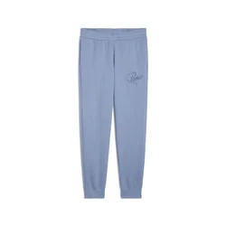 Womens Puma Essentials Script Sweatpants, Blue, Size XS, Puma