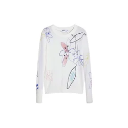 Desigual Pulover mešane barve/bela