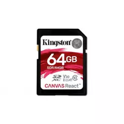 SDXC KINGSTON 64GB CANVAS REACT, 100MB/80MB/s, UHS-I Speed
