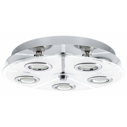 Eglo Cabo plafonjera/5, led, gu10, 5x3 w, hrom/saten