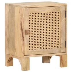 Noćni ormarić 40x30x50 cm masivno drvo manga i prirodna trska