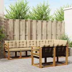 Set vanjskih sofa s jastukom 8 pcs Prirodna i bež