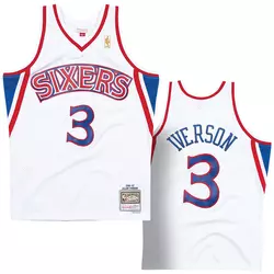 Allen Iverson 3 Philadelphia 76ers 1996-97 Mitchell & Ness Home Swingman dres