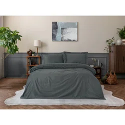 Elegant posteljina set u antracit saten boji